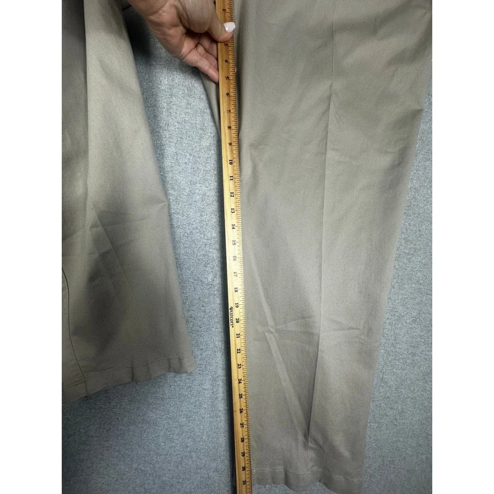 Oak Hill Premium Pant Mens 48x32 Tan Pleated Chino Khaki Trousers Stretch